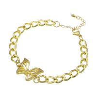 Befestiger Zirkonia Messing Armband, Schmetterling, goldfarben plattiert, Micro pave Zirkonia & für Frau, Länge:ca. 9.5 ZollInch, verkauft von PC