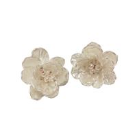 Acrylic Jewelry Earring Zinc Alloy with Plastic Pearl & Acrylic Flower fashion jewelry & for woman nickel lead & cadmium free Sold By Pair