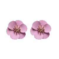 Zinc Alloy Stud Earring Flower stoving varnish fashion jewelry & for woman nickel lead & cadmium free 25mm Sold By Pair