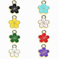 Tibetan Style Enamel Pendants, Flower, plated, fashion jewelry & DIY, more colors for choice, nickel, lead & cadmium free, 9x12mm, Sold By PC