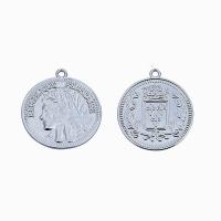 Tibetan Style Pendants, Flat Round, plated, Unisex, more colors for choice, nickel, lead & cadmium free, 28mm, Sold By PC