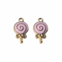 Tibetan Style Enamel Pendants, Lollipop, gold color plated, Unisex, more colors for choice, nickel, lead & cadmium free, 9x18mm, Sold By PC