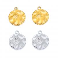 Stainless Steel Pendants, 304 Stainless Steel, Round, plated, fashion jewelry, more colors for choice, 15x18.50mm, 3PCs/Bag, Sold By Bag