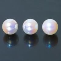 ABS Plastic Beads, ABS Plastic Pearl, Round, DIY & different size for choice & half-drilled, white, Sold By PC