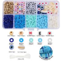 Polymer Clay DIY Bracelet Set, with Crystal Thread & Acrylic, different styles for choice & enamel, more colors for choice, Sold By Box