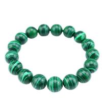 Malachite Bracelet, Round, Unisex & different size for choice, green, Length:7.5 Inch, Sold By PC