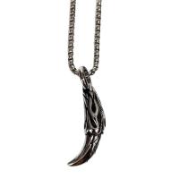 Stainless Steel Jewelry Necklace, 304 Stainless Steel, Wolf Tooth, Vacuum Ion Plating, fashion jewelry & Unisex & different styles for choice, original color, 50x12mm, Length:60 cm, Sold By PC
