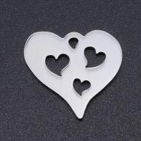 Coração de aço inoxidável pingentes, 201 Inox, joias de moda & DIY & unissex, cor original, 16x15mm, 5PCs/Bag, vendido por Bag