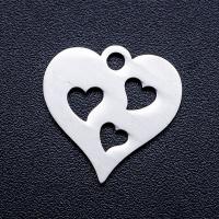 Stainless Steel Heart Pendants, 201 Stainless Steel, Vacuum Ion Plating, fashion jewelry & DIY & Unisex & different size for choice & different styles for choice, original color, 5PCs/Bag, Sold By Bag