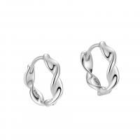 925 Sterling Silver Huggie Hoop Earring Geometrical Pattern plated fashion jewelry & for woman Sold By Pair