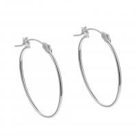 925 Sterling Silver Huggie Hoop Earring Donut plated for woman & hollow Sold By Pair