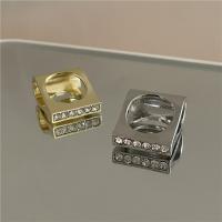 Kubieke Circonia Micro Pave Brass Ring, Zinc Alloy, mode sieraden & micro pave zirconia & voor vrouw, meer kleuren voor de keuze, nikkel, lood en cadmium vrij, Maat:6, Verkocht door PC