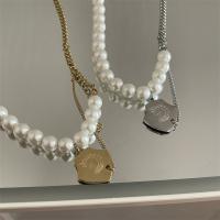 Plastik-Perlenkette, Zinklegierung, mit Kunststoff Perlen, Modeschmuck & für Frau, keine, frei von Nickel, Blei & Kadmium, Länge:ca. 15.75 ZollInch, verkauft von PC