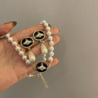 Plastik perle halskæde, Zinc Alloy, med Plastic Pearl, med 2.76inch extender kæde, mode smykker & forskellige stilarter for valg & for kvinde, flere farver til valg, nikkel, bly & cadmium fri, Længde Ca. 15.75 inch, Solgt af PC
