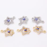 Zinc Alloy Connector Star evil eye pattern & with rhinestone Sold By PC