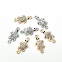 Zinc Alloy Connector Turtle plated with rhinestone Sold By PC