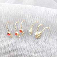 Brass Hook Earwire with rhinestone Sold By PC