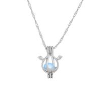 Beleuchtetem Halskette, Zinklegierung, mit Nachtlicht+Stein, Wellenkette & für Frau & glänzend, keine, 23x18mm, Länge:45 cm, verkauft von PC