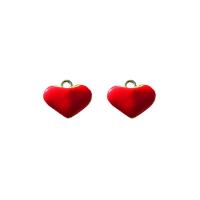 Tibetan Style Enamel Pendants, Heart, more colors for choice, 12x14mm, Sold By PC