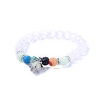 Glass Beads Bracelet, with Night-Light Stone & Natural Stone & Tibetan Style, Unisex & luminated, mixed colors, Length:20 cm, Sold By PC