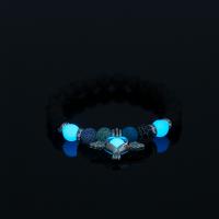 лава браслет, с Ночной свет-Камень & Природный камень & цинковый сплав, Мужская & блестящий в ночи, разноцветный, длина:19 см, продается PC