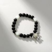Lava Bracelet, with Night-Light Stone & Tibetan Style, Unisex & luminated, mixed colors, Length:21 cm, Sold By PC