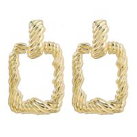 Tibetan Style Drop Earrings, plated, fashion jewelry & for woman, golden, 62x37mm, Sold By Pair