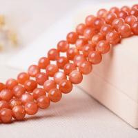 Natural Moonstone Beads, Round, polished, different grades for choice & DIY & different size for choice, orange, Sold Per Approx 15.35 Inch Strand