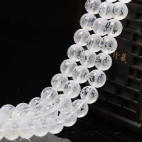Buddhistiske perler, Clear Quartz, Runde, poleret, du kan DIY & forskellig størrelse for valg & forskellige stilarter for valg, hvid, Solgt Per Ca. 15.35 inch Strand