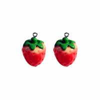 Resin Pendant Strawberry painted Unisex Sold By PC