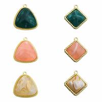 Resin Zinc Alloy Pendants with Resin gold color plated Unisex nickel lead & cadmium free Sold By PC