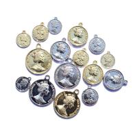 Zinc Alloy Pendants Flat Round plated vintage & Unisex nickel lead & cadmium free Sold By PC