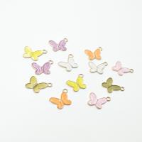 Zinc Alloy Enamel Pendants Butterfly gold color plated Unisex nickel lead & cadmium free Sold By PC
