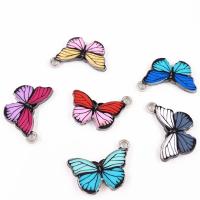 Tibetan Style Enamel Pendants, Butterfly, platinum color plated, Unisex, more colors for choice, nickel, lead & cadmium free, 21x15x2.50mm, Sold By PC