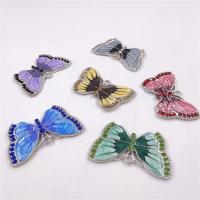 Zinc Alloy Enamel Pendants Butterfly platinum color plated Unisex & with rhinestone nickel lead & cadmium free Sold By PC