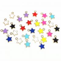 Tibetan Style Enamel Pendants, Star, gold color plated, Unisex, more colors for choice, nickel, lead & cadmium free, 13x10x2mm, Sold By PC