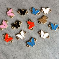Animal Zinc Alloy Connector Butterfly gold color plated DIY & enamel & 1/1 loop nickel lead & cadmium free Sold By PC