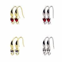 Brass Hook Earwire with Rhinestone plated DIY & faceted nickel lead & cadmium free Sold By Pair