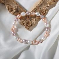 Braccialetto perla coltivata d'acqua dolce, perla d'acquadolce coltivata naturalmente, Riso, per la donna, nessuno, 7mm, Venduto per 7.09 pollice filo