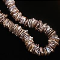 Koraliki Keishi z hodowlanych pereł słodkowodnych, Perła naturalna słodkowodna, Płatki, DIY, fioletowy, 13-14mm, sprzedawane na 15.75 cal Strand