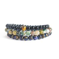 Gemstone Bracelets, Round, different materials for choice & Unisex, more colors for choice, 6mm, Sold Per 4.33 Inch Strand