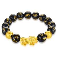 Resin Bracelets with Zinc Alloy Fabulous Wild Beast gold color plated Unisex & gold accent mixed colors 12mm Length 7.09 Inch Sold By PC