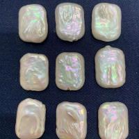 Natural Freshwater Pearl Loose Beads, Square, DIY, white, 14-15mm, Sold By PC