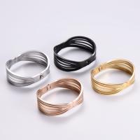 Stainless Steel Bangle 316 Stainless Steel Round Vacuum Ion Plating fashion jewelry & for woman & stripe Sold By PC