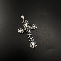 Stainless Steel Cross Pendants, 304 Stainless Steel, polished, fashion jewelry & DIY & Unisex & blacken, 50x30x4.50mm, Sold By PC