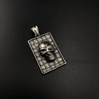 Acciaio inossidabile Skull Ciondoli, 304 acciaio inox, Teschio, lucido, gioielli di moda & DIY & unisex & Annerire, 40x24x6.70mm, Venduto da PC