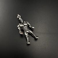 Stainless Steel Pendants, 304 Stainless Steel, Muscle Man, polished, fashion jewelry & DIY & Unisex & blacken, 54.50x27x10mm, Sold By PC