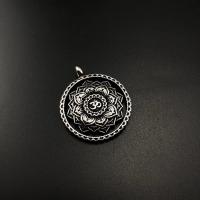 Stainless Steel Pendants 304 Stainless Steel Round polished fashion jewelry & DIY & Unisex & blacken Sold By PC