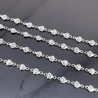 Nehrđajućeg čelika Bar lanac, 304 nehrđajućeg čelika, Srce, modni nakit & možete DIY & bez spolne razlike, 10x5x2mm, 5m/Torba, Prodano By Torba