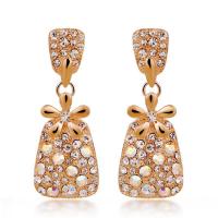 Rhinestone Earring Zinc Alloy plated fashion jewelry & for woman & with rhinestone nickel lead & cadmium free Sold By PC